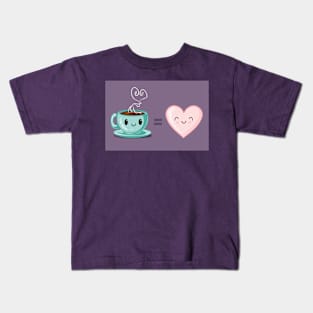 Coffee Equals Love Coffee Math Kids T-Shirt